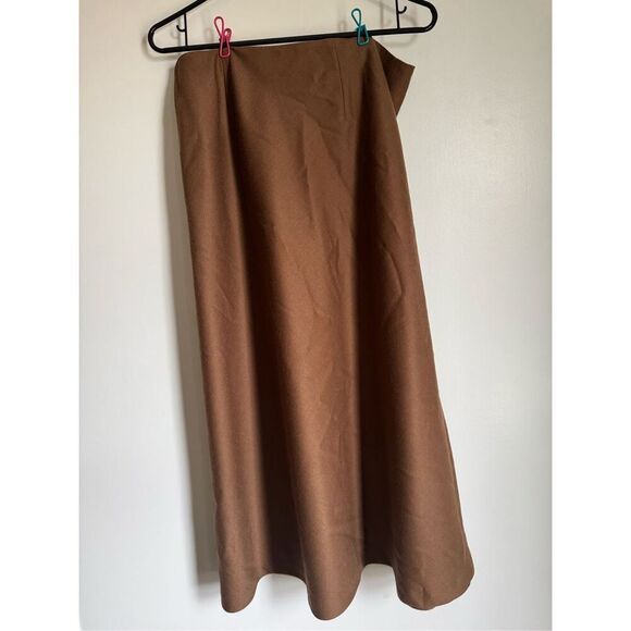 Vintage Chadwick's 100% Wool Women's Brown ALine Midi Skirt sz 12 Preppy Career - Picture 3 of 4